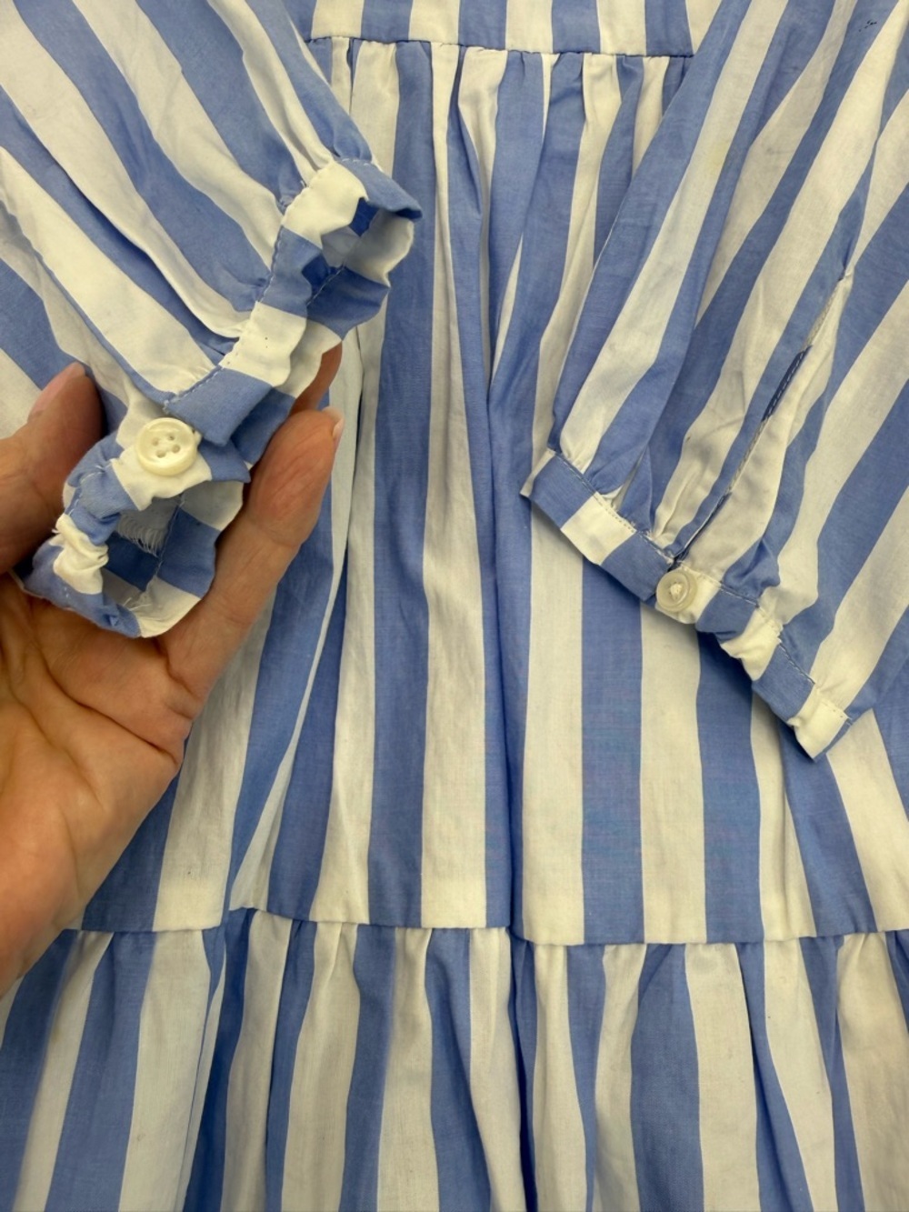 J. Crew Tiered Striped Dress XS Blue/White - Picture 14 of 16